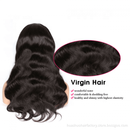 Huashuo High Discounts Pre-Plucked 360 Full Lace Wigs, Virgin Brazilian Hair Wigs With 360 Closure, Long Human Hair Wig costume